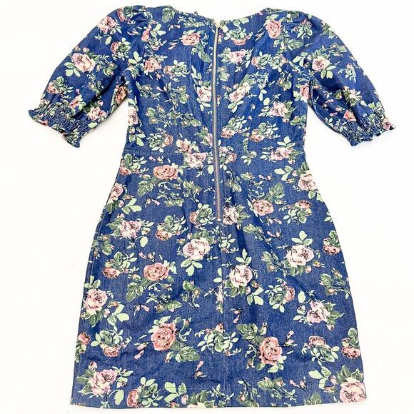 Betsey Johnson Medium Blue Flower Patterned Print Dress Size M NWT $109 - Picture 2 of 6